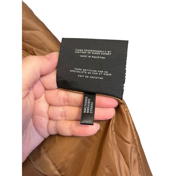 Marc New York Andrew Marc XL Tan Zip-Up Leather Jacket With Polyester Lining - Picture 5 of 7